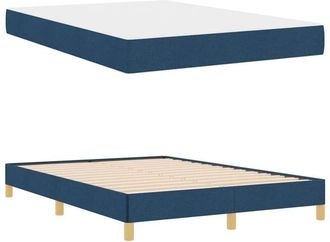 vidaXL Cama Tipo Box Spring Azul Y Marr&oacute;n 140 X 200 Cm Vidaxl