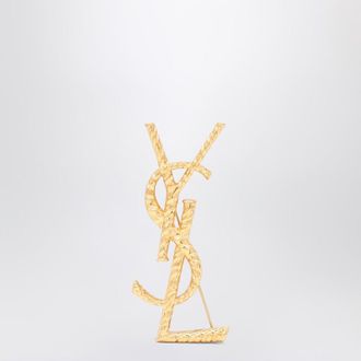 Saint Laurent Cassandre Brooch In Gold-Plated