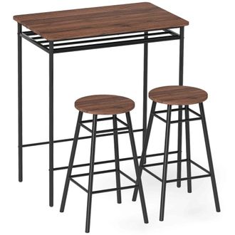 HOMCOM Muebles de bar 80x50x90.6 cm marr&oacute;n