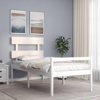 vidaXL Senior Bed without Mattress White Single Solid Wood vidaXL