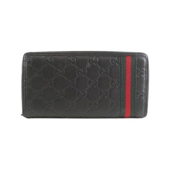 Gucci Pre-owned Wallets, female, Black, Size: ONE SIZE Pre-owned Guccissima Leather Long Wallet