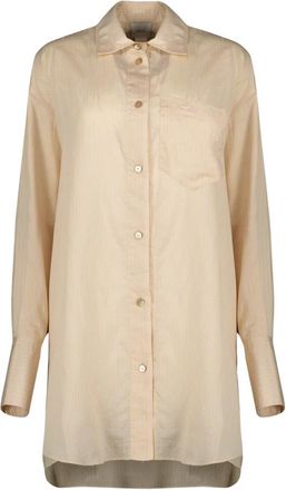 Patou Oversized gestreept zijden overhemd - Dames - Overhemden - Veelkleurig - S - Overhemden