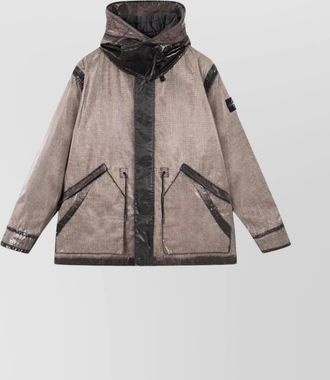 Stone Island versatile hooded jacket adjustable cuffs