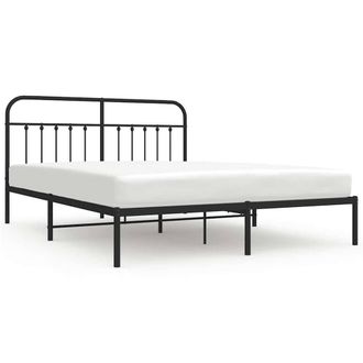 Berkfield Home Metal Bed Frame with Headboard Black 183x213 cm