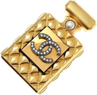 Chanel Pre-owned Jewellery, female, Yellow, Size: ONE SIZE Pre-owned Rhinestone Accented Brooch