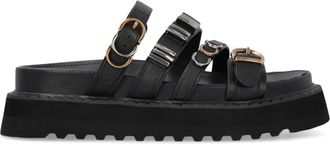 Pinko Sandali in pelle con cinturini - Nero