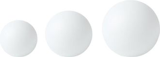 Beliani Set of 3 Solar Outdoor LED Ball Lamps LOBAINA with Remote White