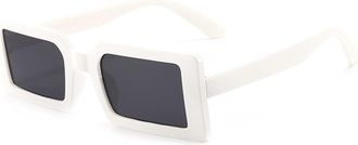 Generic Small Frame Vacation Men Sunglasses Outdoor Commuter Party Sun Glasses(White)