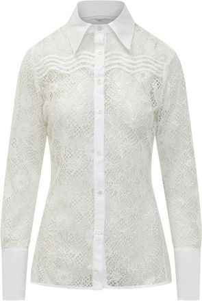 Pinko White Slim Lace Shirt