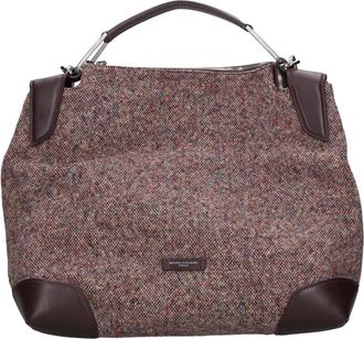 Gianni Chiarini Fabric Bag with Leather Inserts - Dames - Handtassen - Bruin - ONE Size - Tassen