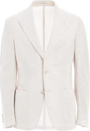Eleventy Giacca Monopetto Ss 23 Blazer - Heren - Blazers - Beige - 2XL - Katoen - Jassen