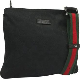 Gucci Pre-owned Canvas gucci-bags - Dames - Vintage Schoudertas - Zwart - ONE Size - Leer - Vintage