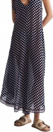 Reiss Tilly Polka Dot Wide Leg Jumpsuit In Navy/white