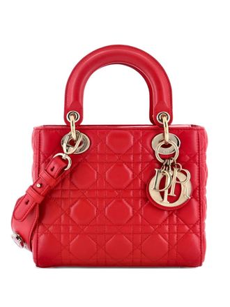 Dior My Lady Dior Bag Cannage Quilt Lambskin satchel - Rosso