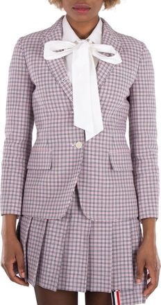 Thom Browne Ladies Small Check Cotton Jacket, Brand Size 40 (US Size 4)
