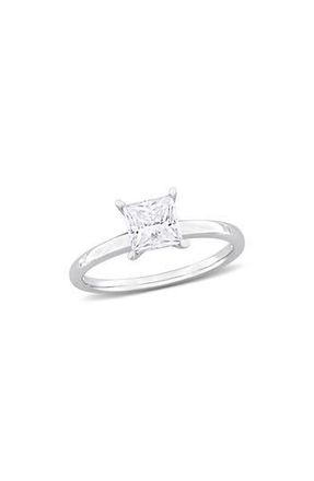 Delmar Sterling Silver Princess Cut Moissanite Solitaire Ring at Nordstrom Rack, Size 7