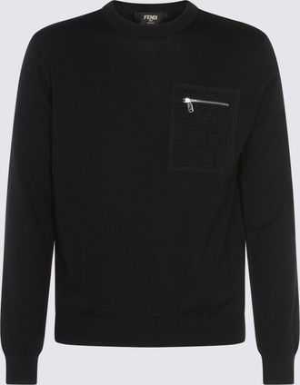Fendi Black Wool Knitwear