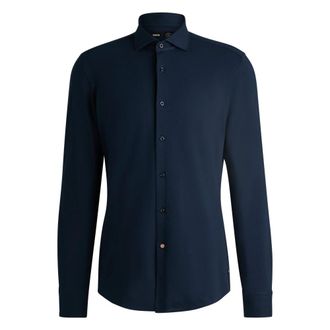 HUGO BOSS Overhemden, Heren, Blauw, 4Xl, Katoen, Spread Shirt