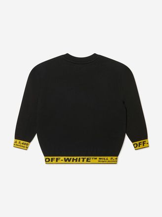 Off-white Boys Cotton Crew Neck Industrial Sweatshirt - Black - Size 10Y