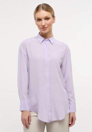 Eterna Hemdbluse ETERNA LOOSE FIT, Damen, Gr. 38, lila, 100% Seide, Blusen Hemdbluse