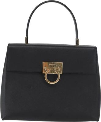 Ferragamo Pre-owned Handbags, female, Black, Size: ONE SIZE Pre-owned Vintage Gancini Satchel Handbag