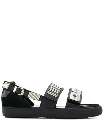 Toga Archives touch-strap sandals - men - Leather/Leather/Rubber - 44 - Black