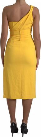 Dolce & Gabbana Yellow One Shoulder Side Slit Sheath Womens Dress (Pre-Owned)