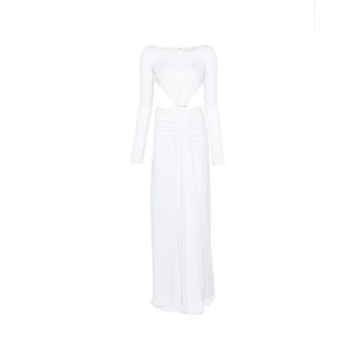Elisabetta Franchi Cut-out Ruched Maxi Dress