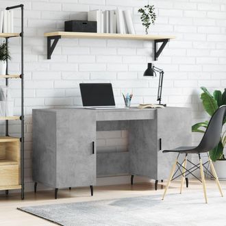 Berkfield Home Desk Concrete Grey 140x50x75 cm Engineered Wood | Size: 140 x 50 x 75 cm