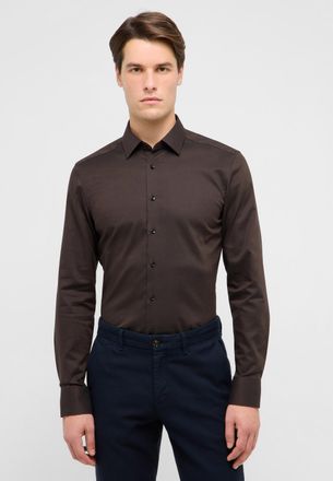 Eterna Langarmhemd ETERNA SLIM FIT, Herren, Gr. 38, Normalgr&ouml;ssen, braun, 100% Baumwolle, schmal, Manschette, Hemden Langarmhemd, NON IRON (b&uuml;gelfrei)
