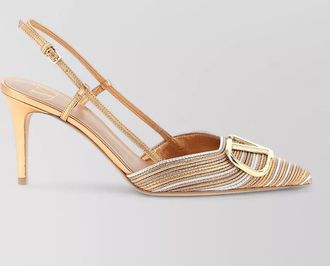Valentino Garavani cotton slingback pumps