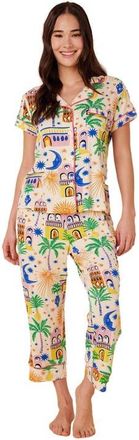 The Cats Pajamas Pima Knit Holiday Capri Set in Moroccan Magic at Nordstrom, Size X-Large