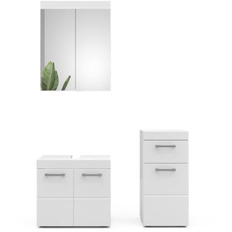 Vicco Conjunto De Muebles De Ba&ntilde;o Luna, Blanco, 3 Piezas