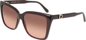 Ferragamo Burgundy Gradient Butterfly Ladies Sunglasses SF2085SE 665 57