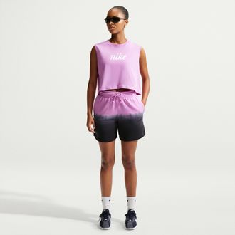 Nike Womens Nike Sportswear Phoenix Fleece Mid-Rise Shorts in Purple | IF7370-503