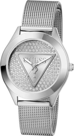 Guess Zilvertint Analoog Logo Horloge - Dames - Horloges - Grijs - ONE Size - Accessoires
