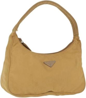 Prada Pre-owned Mini Bags, female, Beige, Size: ONE SIZE Pre-owned Nylon Mini Bag