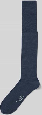 Falke Kniestrümpfe mit elastischem Rippenbündchen Modell AIRPORT in Dunkelblau Melange, Größe 41/42