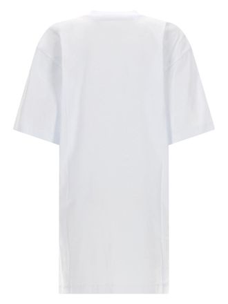 Msgm Logo-Embroidered Cotton T-Shirt Dress - White