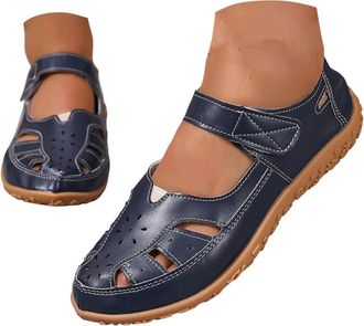 Generic Wedge Sandals for Women Closed Toe Slingback Shoes Wide Fit Sandals Breathable Hollow Out Athletic Shoes Soft Sole Gladiator Slip on Flat Beach Walkin