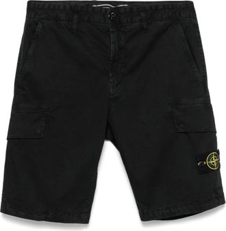 Stone Island Casual Shorts - Heren - Korte Broeken - Zwart - W31 - Katoen - Korte Broeken