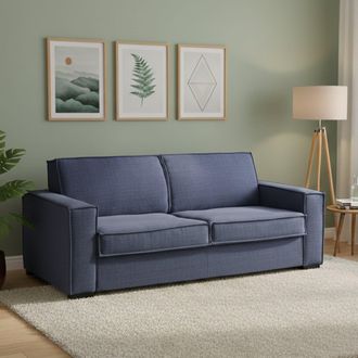 Dmora Talamo Italia - Sofa Cama Achiropita, Gran Sof&aacute; De 2 Plazas, 100% Made In Italy, Sof&aacute; De Sal&oacute;n Con Apertura Giratoria, En Tela Acolchada, Con Reposabr