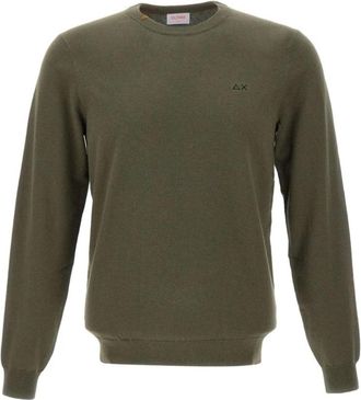 Sun 68 Round-neck Truien - Heren - Ronde hals truien - Groen - 3XL - Truien & Vesten