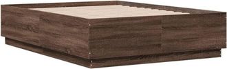 vidaXL Bed Frame with led without Mattress Brown Oak 140x190 cm Vidaxl