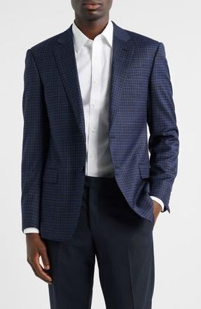 Emporio Armani G-Line Check Sport Coat in Solid Medium Blue at Nordstrom Rack, Size 38 Us / 48 Eu Regular