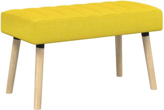 vidaXL Banco Con Tapizado En Canal Amarillo Claro 80 X 40 X 46 Cm Tela Vidaxl