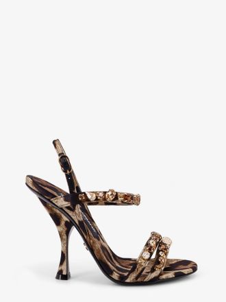 Dolce & Gabbana Sandali in satin con motivo animalier - DOLCE & GABBANA - gender_Woman