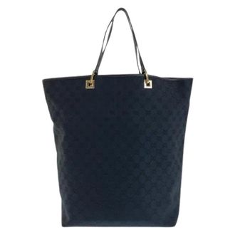 Gucci Pre-owned Tote Bags, female, Black, Size: ONE SIZE Pre-owned Canvas Tote Bag