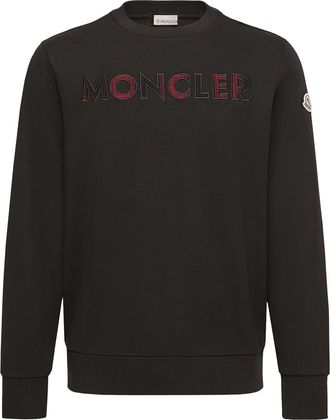 Moncler Moncler Logo Cotton Blend Sweatshirt, Men, Black, Size: 3xl