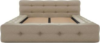 Pascal Morabito Base de cama poliéster beige 140 x 190 cm